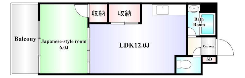 ギャラン江南(1LDK/11階)の間取り写真