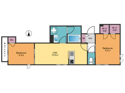CAMPAGNE TAKABAN(2LDK/3階)の間取り写真