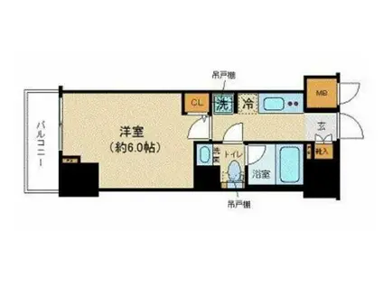 ZOOM恵比寿(1K/5階)の間取り写真