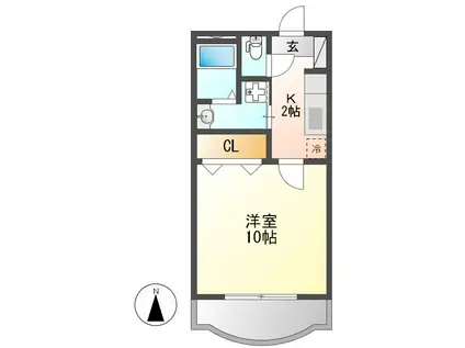 マ・メゾン乾出(1K/4階)の間取り写真