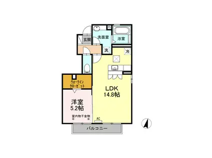 M.フィールド(1LDK/1階)の間取り写真