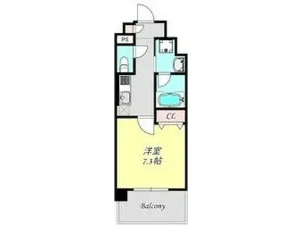 グランネクサス姫路船橋(1K/10階)の間取り写真