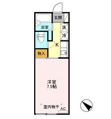 ビオラセア(1K/2階)の間取り写真