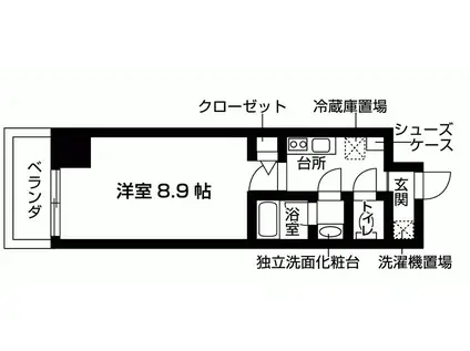 新百合グリーンビル(1K/5階)の間取り写真