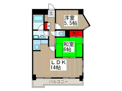 第3マサキビル(2LDK/3階)の間取り写真