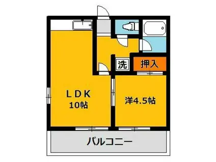 コーポゆうあい(1LDK/1階)の間取り写真
