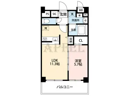 キルシュバーム深江(1LDK/4階)の間取り写真