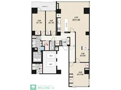 アマックス横浜(4SLDK/14階)の間取り写真