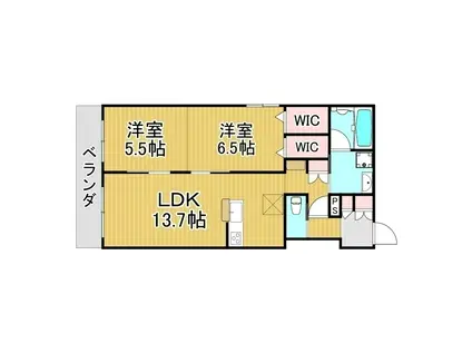 BELLE GRACE(2LDK/3階)の間取り写真