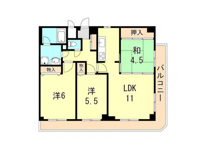 ライオンズマンション西舞子(3LDK/7階)の間取り写真