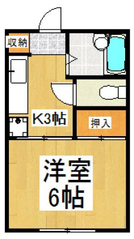 ロジュマン久米川(1K/1階)の間取り写真