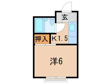 エル・コーポ森(1K/2階)の間取り写真