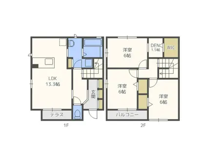 パークサイド・ヴィラ(3LDK/1階)の間取り写真