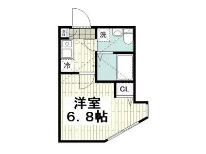 ドマーニ上大岡(1K/2階)の間取り写真