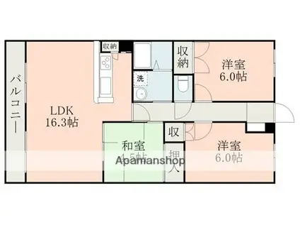 VOLARE出水(3LDK/2階)の間取り写真