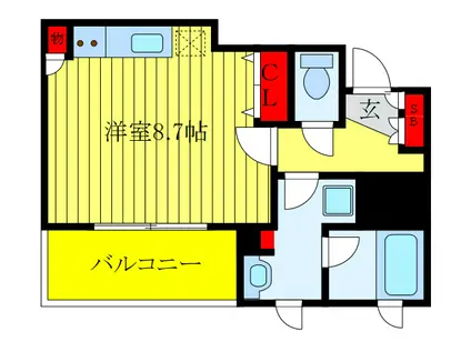 ダイナシティ王子(ワンルーム/3階)の間取り写真