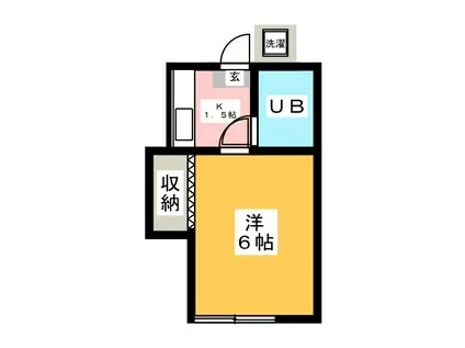 サニー子安(1K/1階)の間取り写真