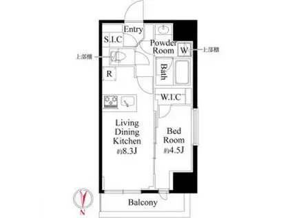 CLK南千住(1LDK/3階)の間取り写真