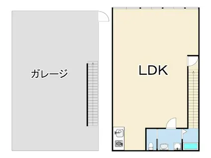 東灘高架下ガレージハウス(ワンルーム/1階)の間取り写真