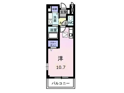 エスポワール土居A(ワンルーム/1階)の間取り写真