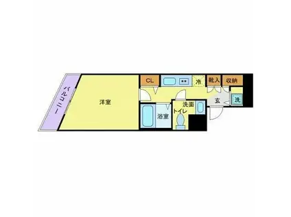 メゾン・ド・ヴィレ目黒(1K/6階)の間取り写真