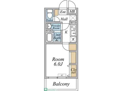 リブリ・和光市白子(1K/1階)の間取り写真