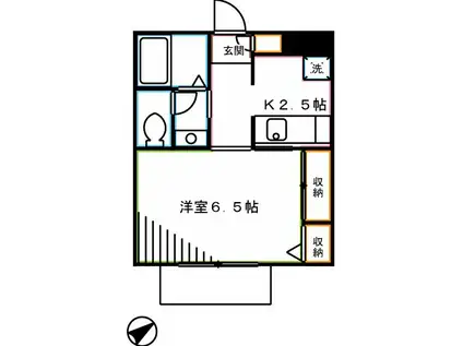 吉祥寺メゾンA棟(1K/1階)の間取り写真