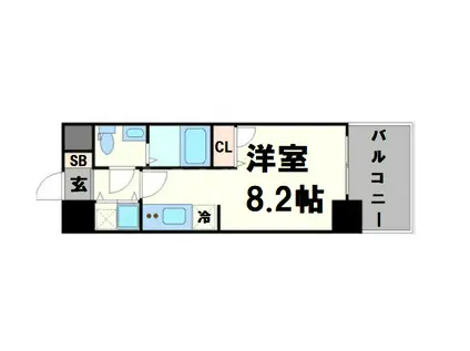 ベルエ難波西(1K/10階)の間取り写真