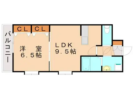 コスモス浅川学園台(1LDK/4階)の間取り写真