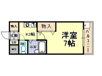 ローテローゼ本山(1K/2階)の間取り写真