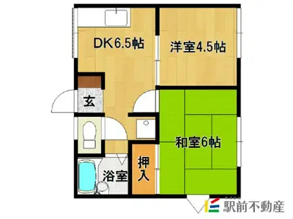 ウッドパーク31(2DK/1階)の間取り写真