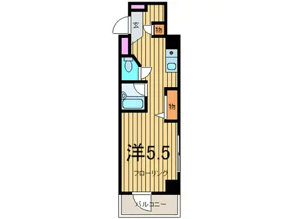 ベルコートウエスト(ワンルーム/3階)の間取り写真