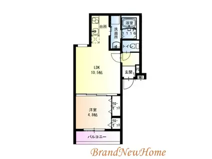 フジパレス堺もずV番館(1LDK/1階)の間取り写真