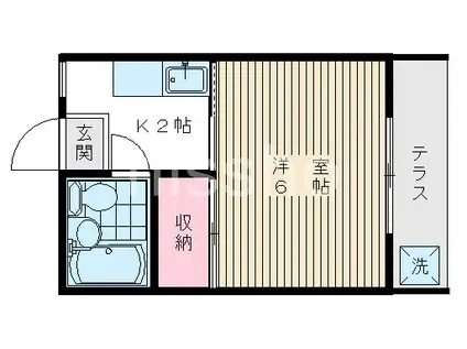 大野ハイムIII(1K/1階)の間取り写真