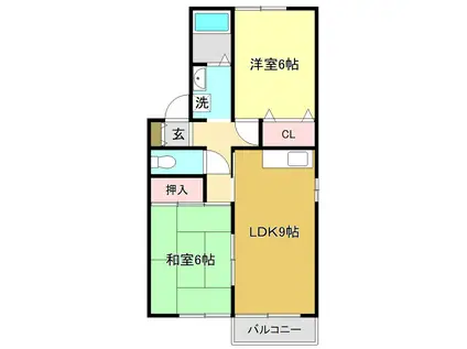 セジュールOK(2LDK/1階)の間取り写真