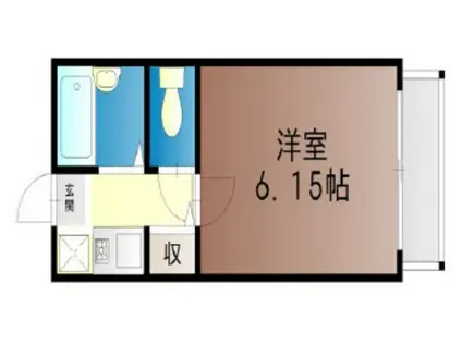 ヴェリタスA(1K/2階)の間取り写真