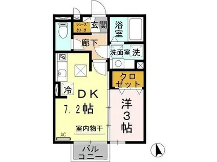 ハイツエンカウンター(1DK/1階)の間取り写真