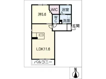 エスティール(1LDK/2階)の間取り写真