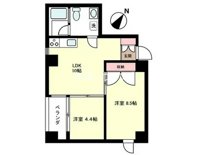 カーサベルデ(2LDK/4階)の間取り写真