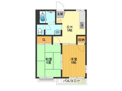 第2エステート吉武(2DK/2階)の間取り写真