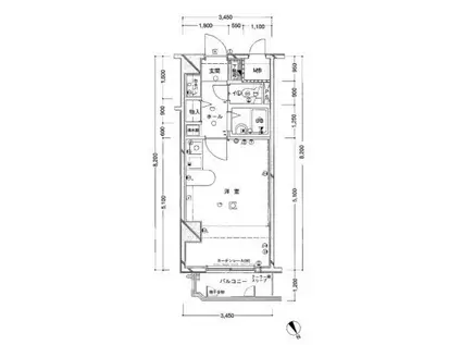 リバーヴュー長岡(ワンルーム/9階)の間取り写真