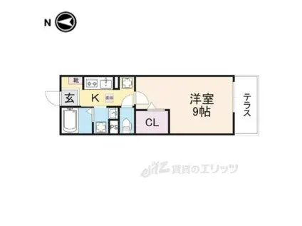 コモドビラN2(1K/1階)の間取り写真