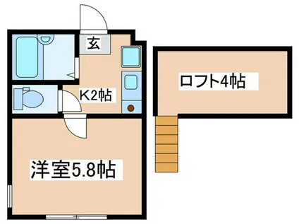 フェリーチェ橋本(1K/2階)の間取り写真