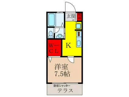 CASTLE WILL IKEDA(1K/1階)の間取り写真