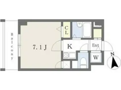 シーガル池下(1K/3階)の間取り写真