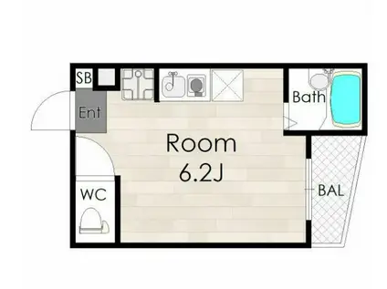 メルディア加平(ワンルーム/2階)の間取り写真