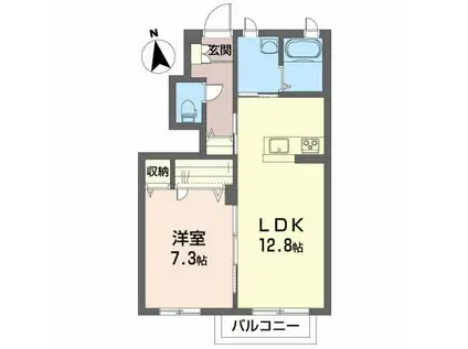 グランシャリオM(1LDK/1階)の間取り写真