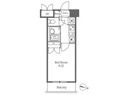 LASANTE広尾 ラサンテ広尾(1K/6階)の間取り写真