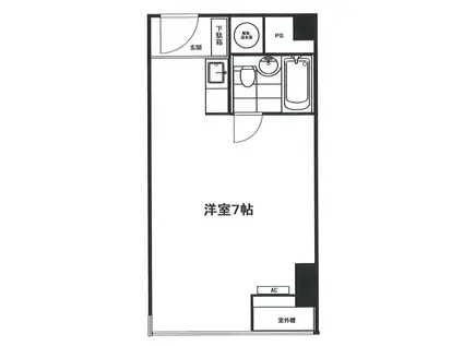 トーカン新宿キャステール(ワンルーム/8階)の間取り写真