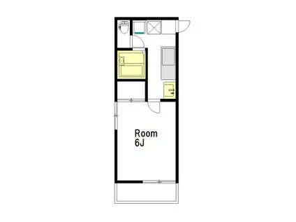 アローザ(1K/1階)の間取り写真